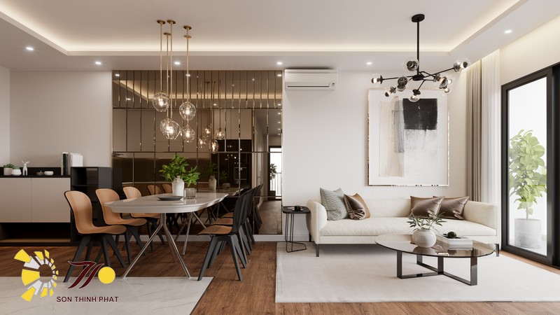 Sơn tĩnh điện được ứng dụng rộng rãi trong thiết kế nội thất nhờ vào khả năng tạo ra lớp phủ đều, bóng mịn và bền bỉ